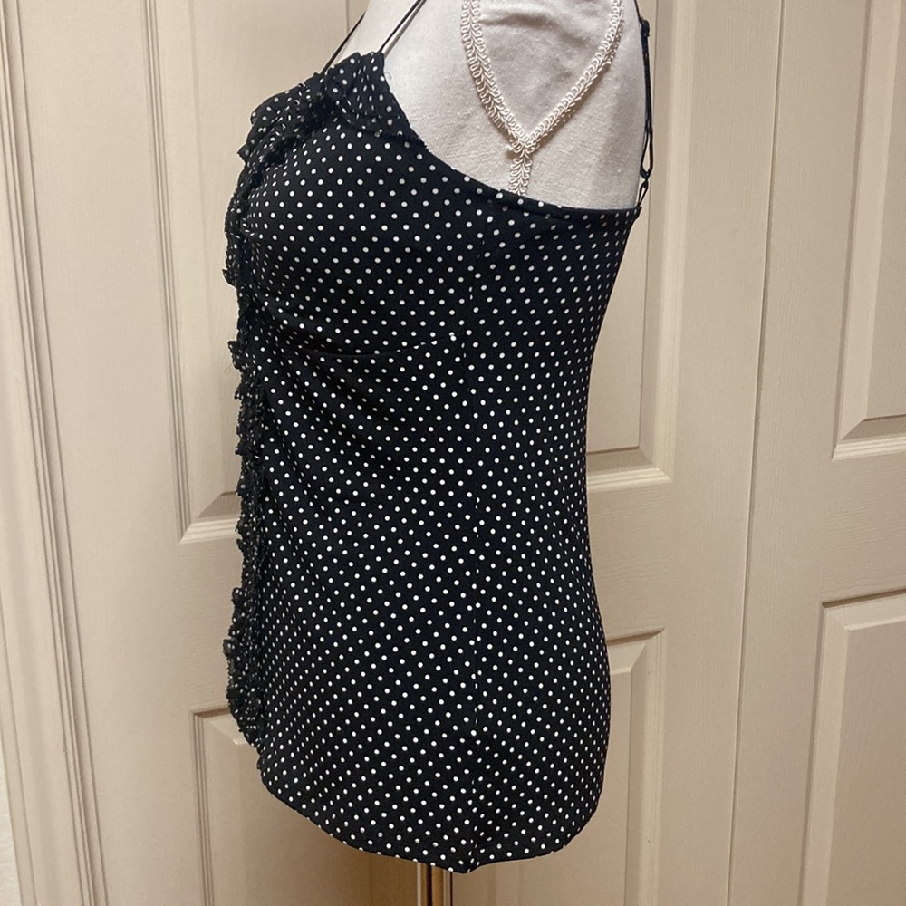 White House Black Market Dot Ruffle Front Camisole Size S - Picture 3 of 11
